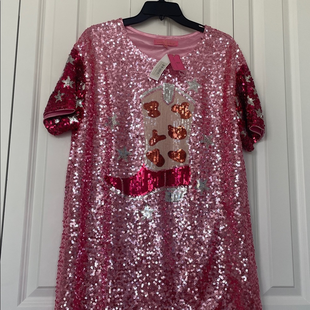 Simply Southern Cowboy Pink Sequin Mini Dress